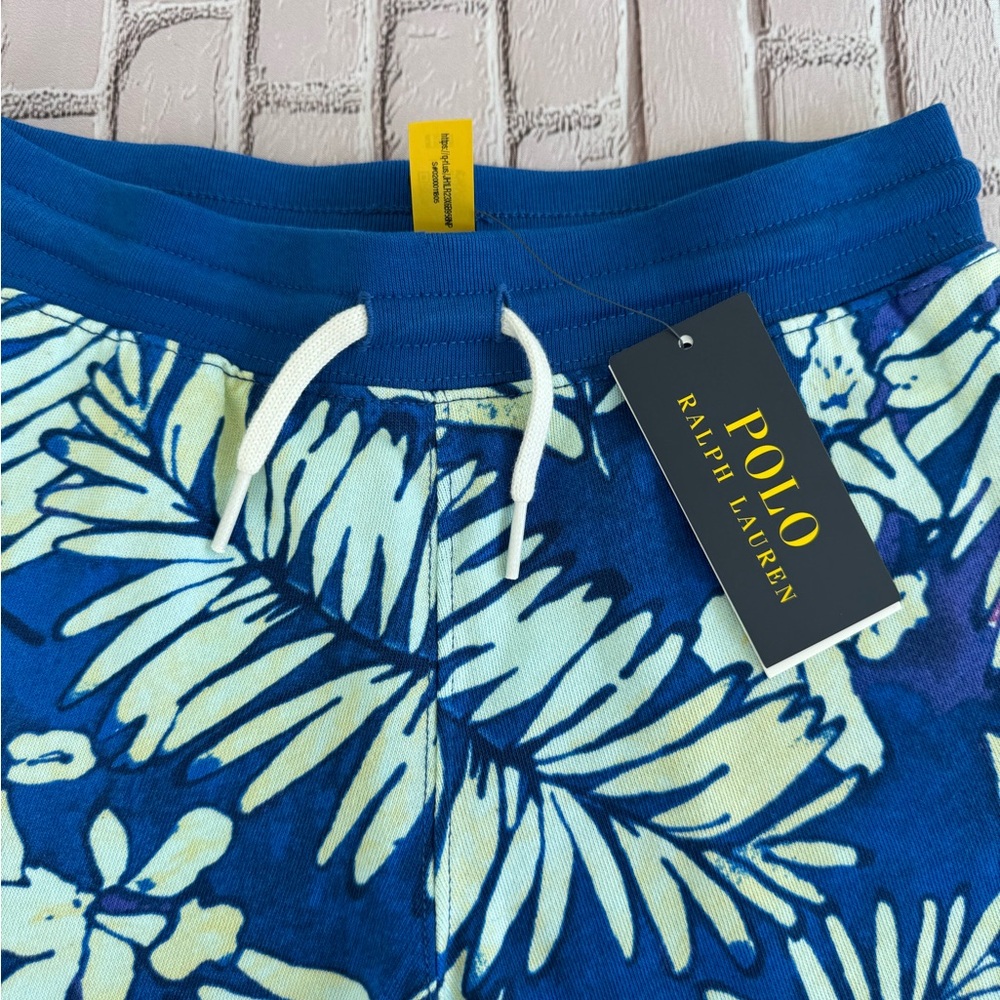 Polo Ralph Lauren Girls Tropical Print Spa Terry Shorts Blue Size M (8-10) NWT - Picture 2 of 8